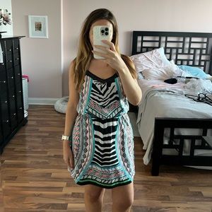 Express wild pattern spaghetti strap summer dress